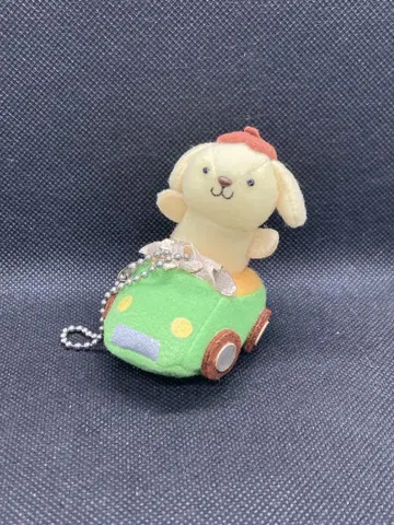 폼폼푸딩 봉제 인형 자동차 공 체인 키링 마스코트 레트로