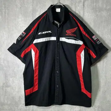 HONDA 레이싱 자수 셔츠 CBR 블랙 L