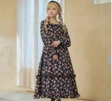 호시나 사쿠라코 시마무라 플라워 롱 원피스 3L 새상품
