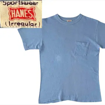 50s 빈티지 Hanes 헤인즈 포켓 티셔츠 블루