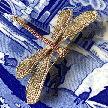 잠자리 브로치 큐빅 지르코니아