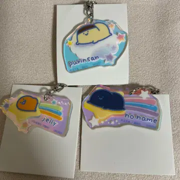 문구와 함께 오로라 아크릴 키링 문구 씨 젤리 씨 나모 씨
