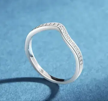 모이사나이트 0.14ct 2mm 하프 이터니티 반지 10호