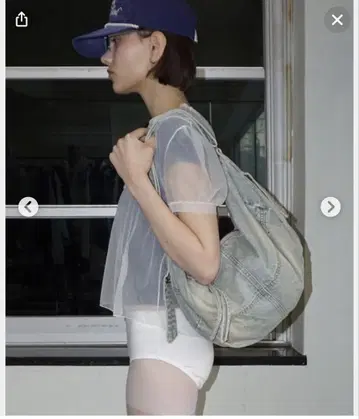 새상품 스컬프터 워시 데님 백/워시 데님 백
