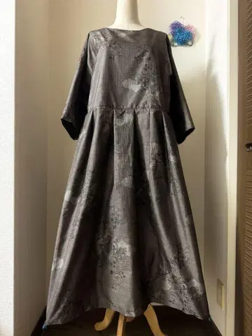 본고장 오시마 명주 롱 원피스, 재봉용 실 포함