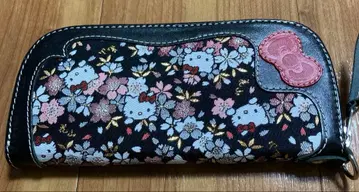 키티 장지갑 지갑 화산 키티 경벚꽃 블랙
