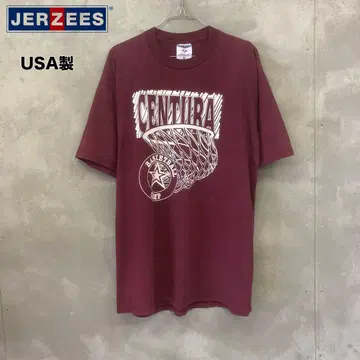 90~00's USA제 JERZEES 프린트 티셔츠 저지 농구