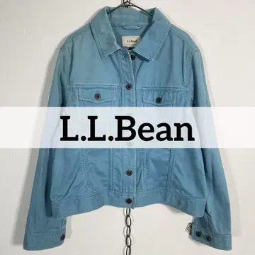 90년대 빈티지 L.L.Bean 컬러 데님 자켓 꽃무늬 라이트 블루
