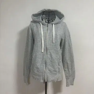 MUJI 그레이 후드티 더블 지퍼 후드 부착 지퍼 후드티