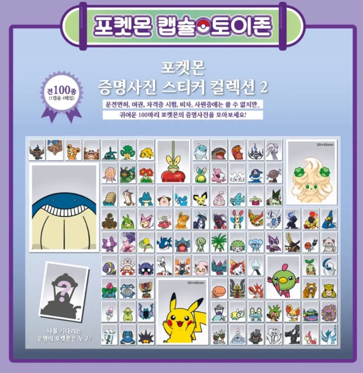 판매 포켓몬스터 증명사진 2탄 전종
