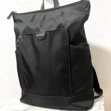 아티산 & 아티스트 가죽 나일론 백팩 실버 로고