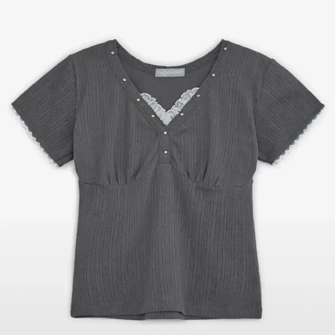 【hug your skin】韓国人気★ Lace Studded Top hug your skin】韓国人気☆ Lace Studded Top (hug your skin/T