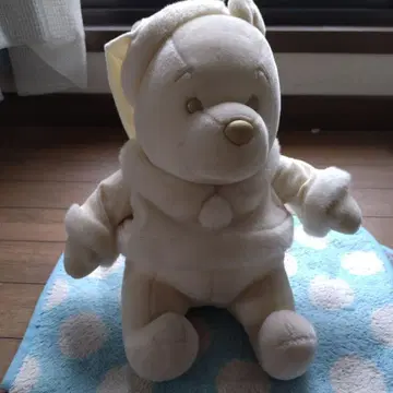곰돌이 푸 후드 부착 화이트 컬러 곰 봉제 인형