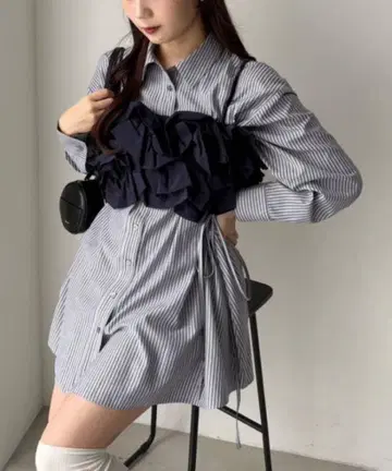 NICE CLAUP 셔츠 뷔스티에 세트