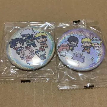 NARUTO 산리오 콜라보 캔뱃지 나루토 사스케 사쿠라 카카시