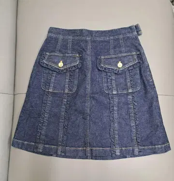 핑크하우스 첼시 데님 플리츠 스커트 무릎 기장