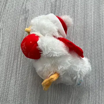 오리 모양 봉제 인형 빨간 모자와 머플러 아플락