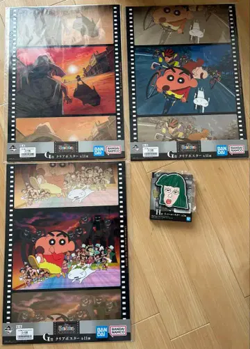 크레용 신짱 제일복권 극장판 G H 클리어 포스터 3종류 러버