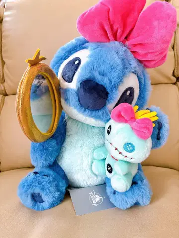 디즈니 스토어 스티치 & 스쿱 램프 봉제 인형 Ribbon Stitch