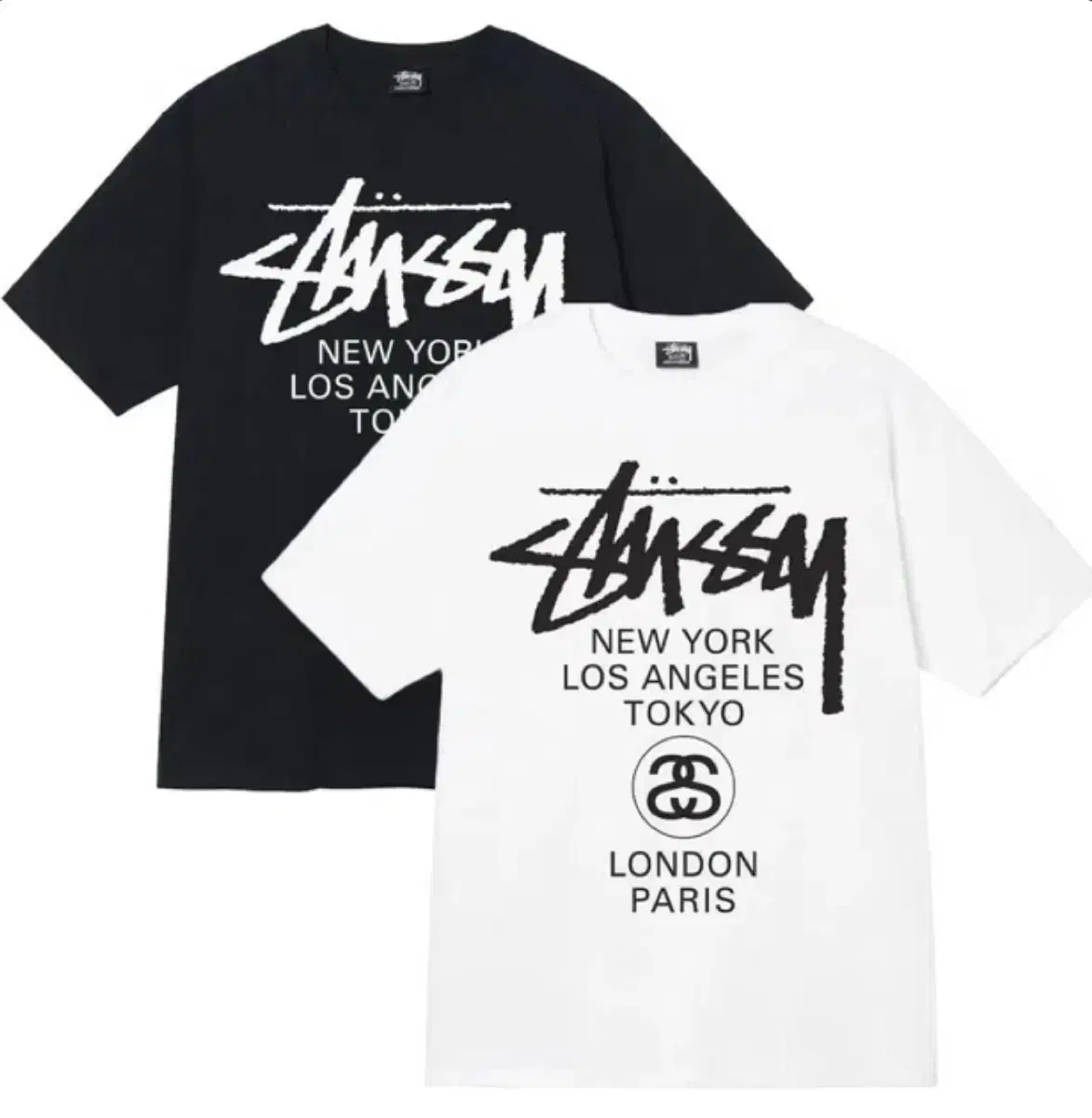 정품)새상품 스투시 STUSSY 월드투어 반팔 남녀공용