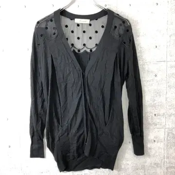 snidel 클래시컬 도리 구제 의류 시어 도트 절개 니트 가디건