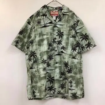 RJC 알로하 셔츠 하와이안 셔츠 야자수 올 패턴 USA제 하와이 제