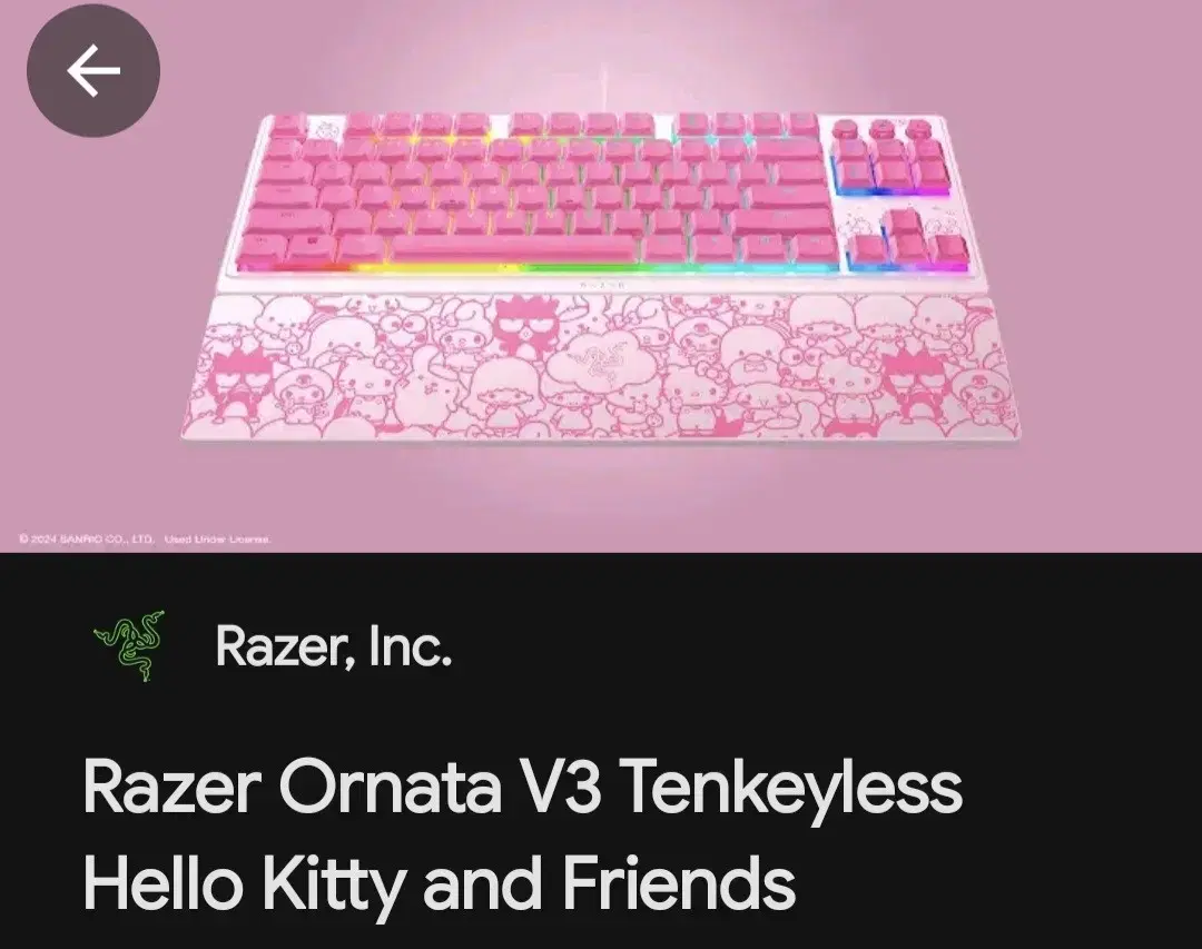 Razer ornata V3 Hello Kitty Keyboard