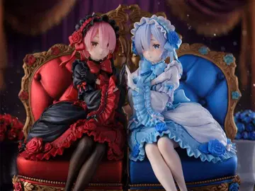 furyu 리제로 라무 렘 Gothic ver.1/7 스케일 피규어 세트