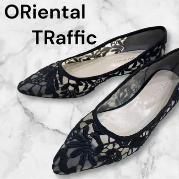 오리엔탈 트래픽 레이스 펌프스 클리어 힐 23cm 블랙