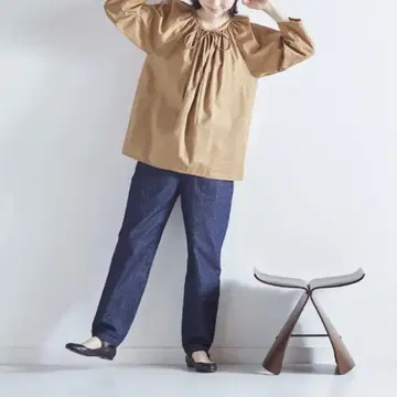아틀리에 나루세 리본 타이 스모크 블라우스