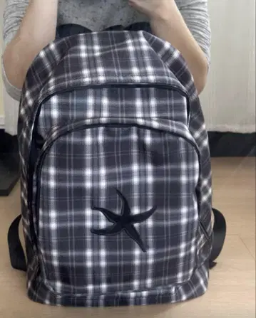 체크 무늬 럭색/백팩