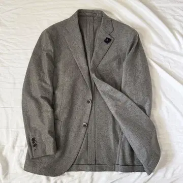 새상품급 LARDINI 테일러드 자켓 50 그레이 울 부토니에르