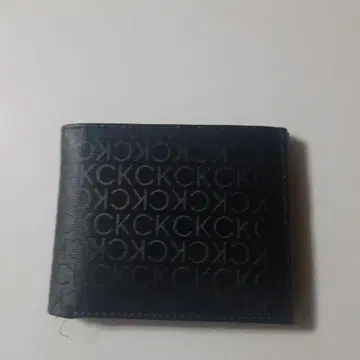 CK 로고 이중 접이식 지갑 블랙