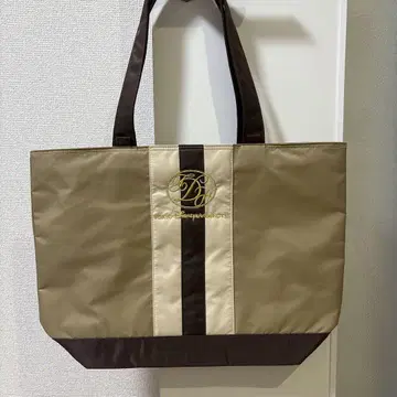 디즈니랜드 호텔 베이지 브라운 스트라이프 토트백