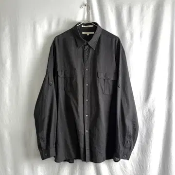 90s PERRY ELLIS 린넨 코튼 디자인 셔츠 XL