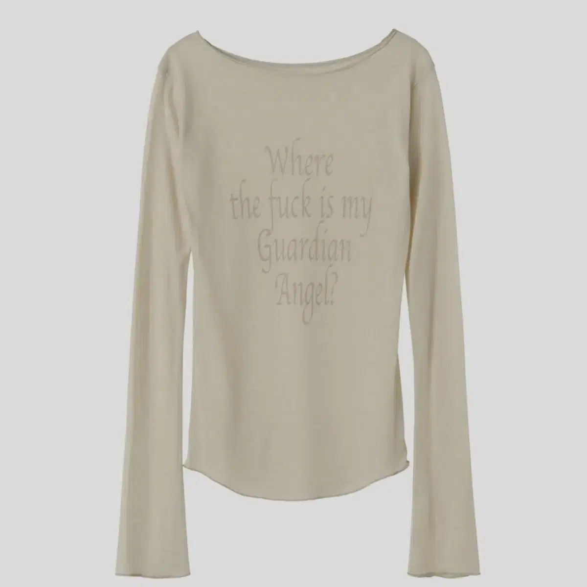 One-Day Sale) Sculptor Lettering Tencel Lettering See-Through T-Shirt