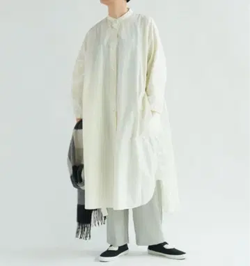 2024SS yuni 캐치 와셔 밴드 카라 롱 원피스