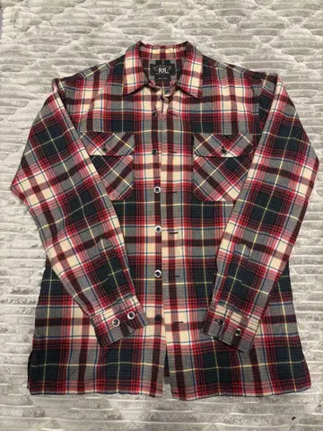 RRL Ralph Lauren 체크 무늬 플란넬 셔츠 XS