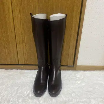 다크 브라운 가죽 롱 부츠 22.5cm