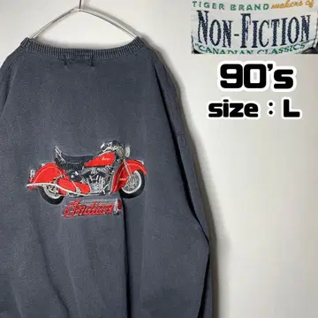 90년대 구제 의류 NONFICTION 맨투맨 자수 바이크 할리 그레이