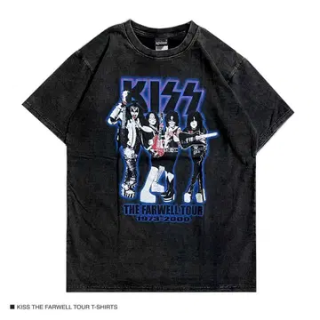 KISS 키스 L 사이즈 반팔 티셔츠 락 밴딩 빈티지 마감