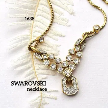 1638 빈티지 목걸이 SWAROVSKI 골드 크리스탈