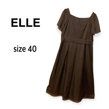 ELLE 반팔 원피스 포멀 플레어 슬리브 파티 40 블랙