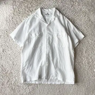 새상품급 GLENOVER 오픈 카라 셔츠 L 코튼 린넨