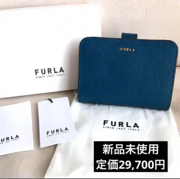 새상품 FURLA 훌라 정가 29,700엔 바빌론 S 블루 베이지 지갑