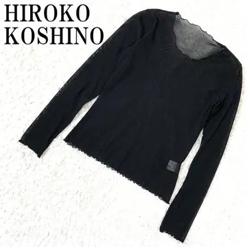 HIROKO KOSHINO 메쉬 티셔츠 블랙 40 B362