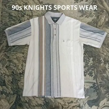 90s KNIGHTS SPORTSWEAR 스트라이프 반팔 피케 셔츠
