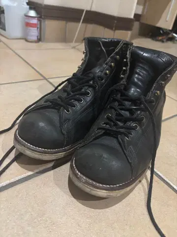 파격 빈티지 70년대 치페와 몽키 부츠 26.5cm 블랙 천연 가죽