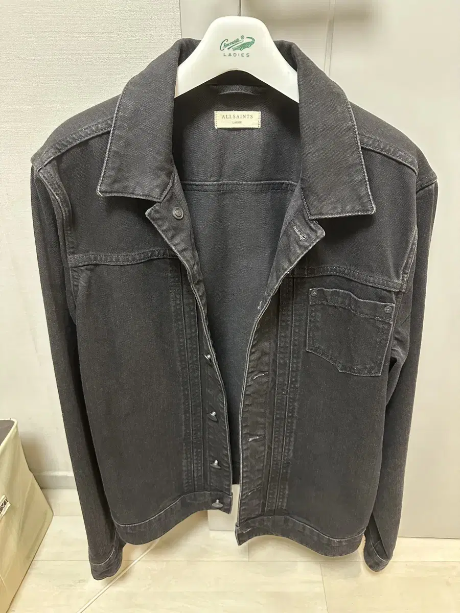 Allsaints Black Denim Jacket, size L