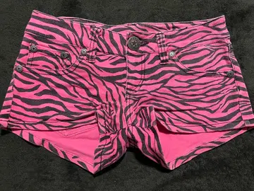 핑크 제브라 패턴 숏 팬츠 숏 팬츠 헤이세이 갸루 당시의 물건